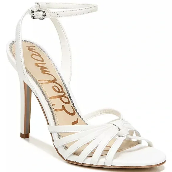 Sam Edelman White Strappy Heels with Ankle Buckle - Picture 7 of 7